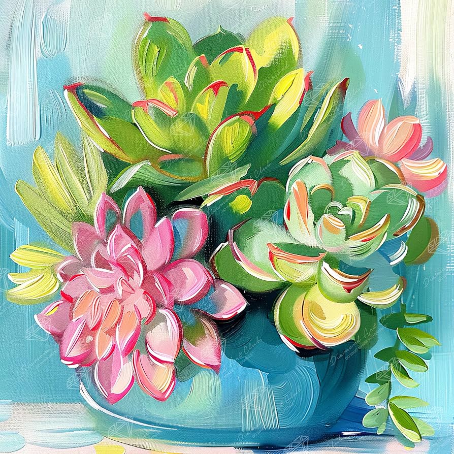 ダイヤモンドアートクラブ【多肉植物】 Amazon.com: DIAMOND ART CLUB Potted Succulents Diamond Painting